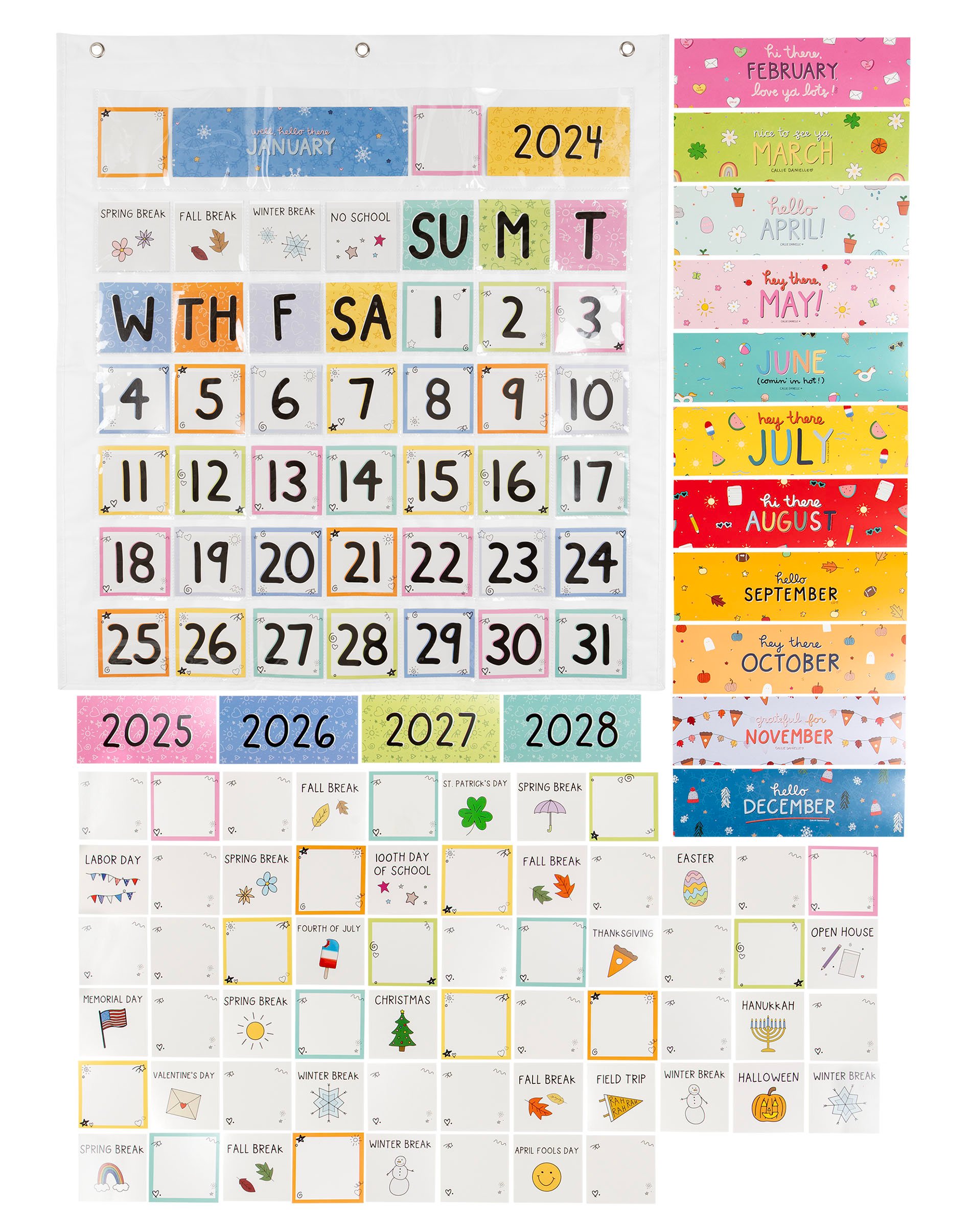 Calendar Bulletin Board Kit + Pocket Chart - Callie Danielle Shop calendar-bulletin-board-kit-pocket-chart-callie-danielle-shop